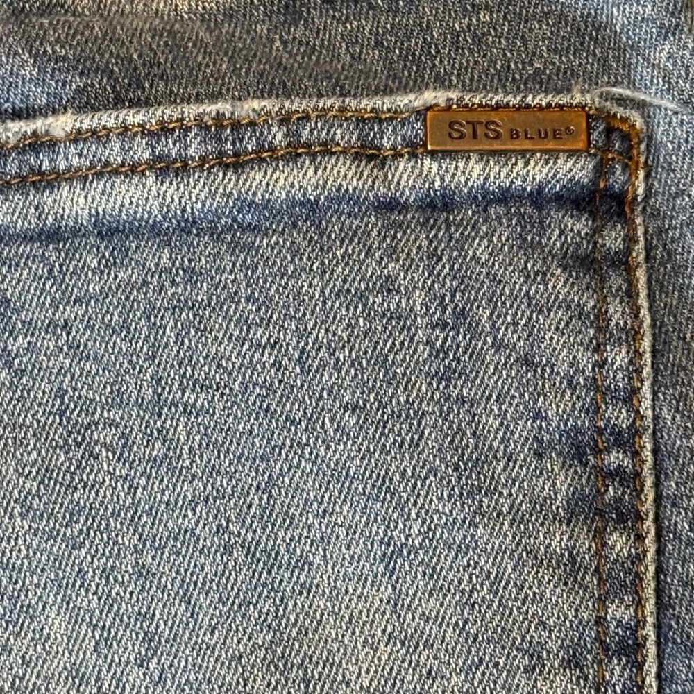 STS Blue‎ Alicia Mom Jeans Size 28 Distressed Raw Hem Denim Ankle Cropped - Picture 8 of 11